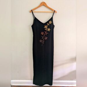 Vtg Blondie Nites Velvet Formal Dress Size 13/14 Burgundy Sparkle Y2K